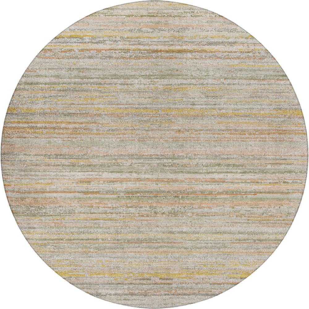 Luxury Washable Indoor/Outdoor Kochi Sage 8' x 8' Round Rug. Picture 1
