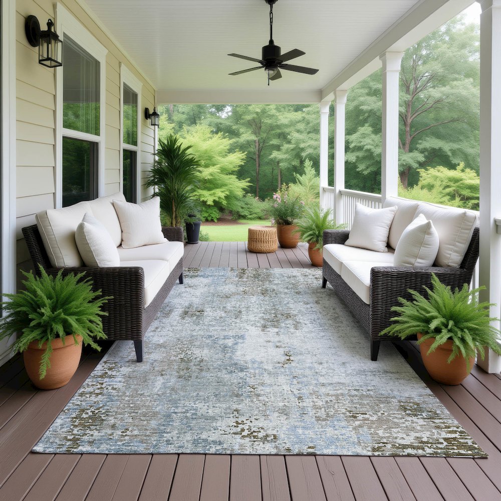 Luxury Washable Indoor/Outdoor Kochi Mocha 2'6" x 3'10" Rug. Picture 6