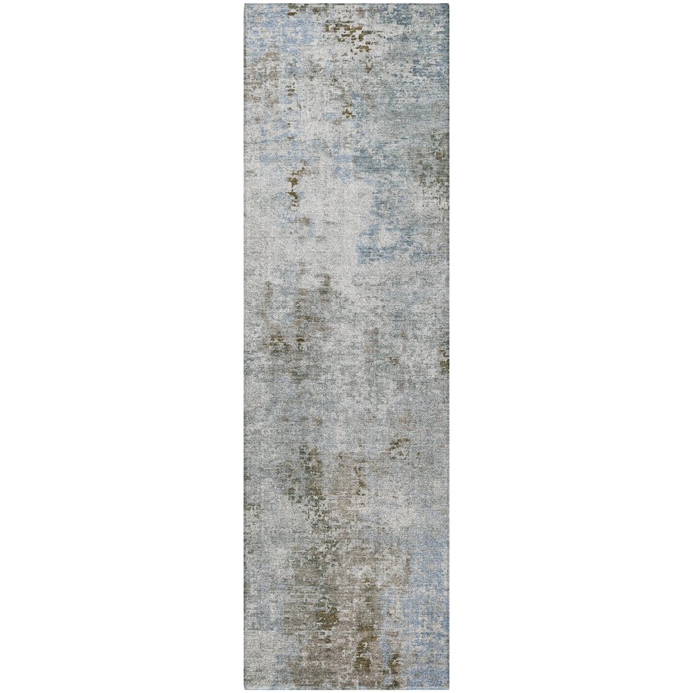 Luxury Washable Indoor/Outdoor Kochi Mocha 2'3" x 7'6" Runner Rug. Picture 1