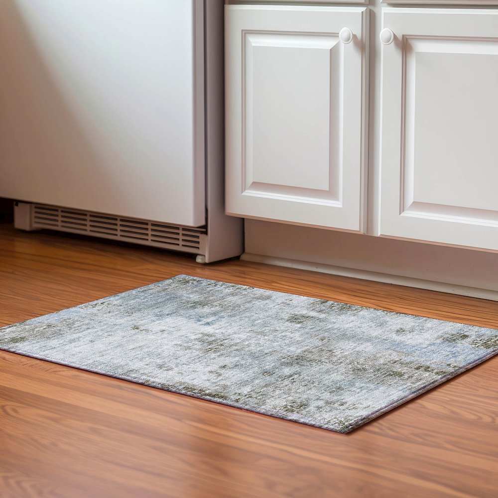 Luxury Washable Indoor/Outdoor Kochi Mocha 1'8" x 2'6" Rug. Picture 5