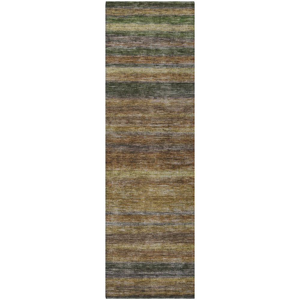Luxury Washable Indoor/Outdoor Kochi Brown 2'3" x 7'6" Runner Rug. Picture 1