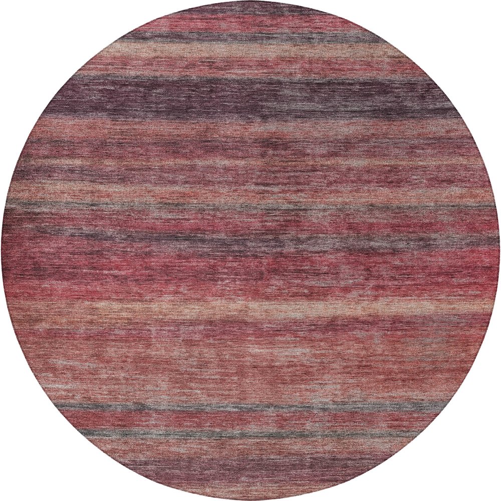 Luxury Washable Indoor/Outdoor Kochi Merlot 8' x 8' Round Rug. Picture 1