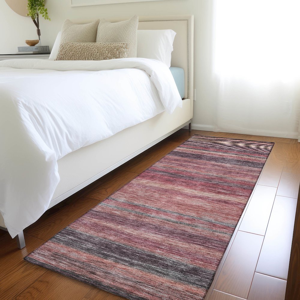 Luxury Washable Indoor/Outdoor Kochi Merlot 2'3" x 7'6" Runner Rug. Picture 5