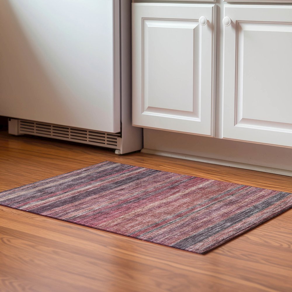 Luxury Washable Indoor/Outdoor Kochi Merlot 1'8" x 2'6" Rug. Picture 5