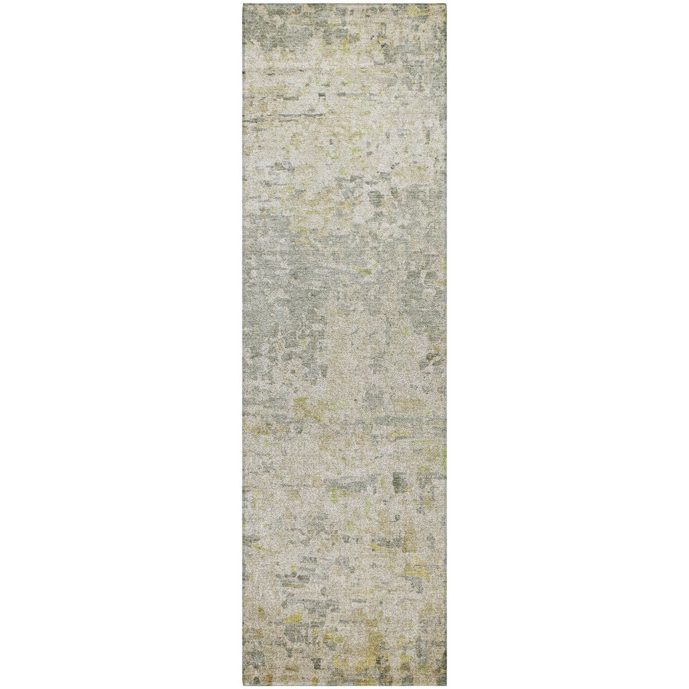 Luxury Washable Indoor/Outdoor Kochi Sage 2'3" x 7'6" Runner Rug. Picture 1