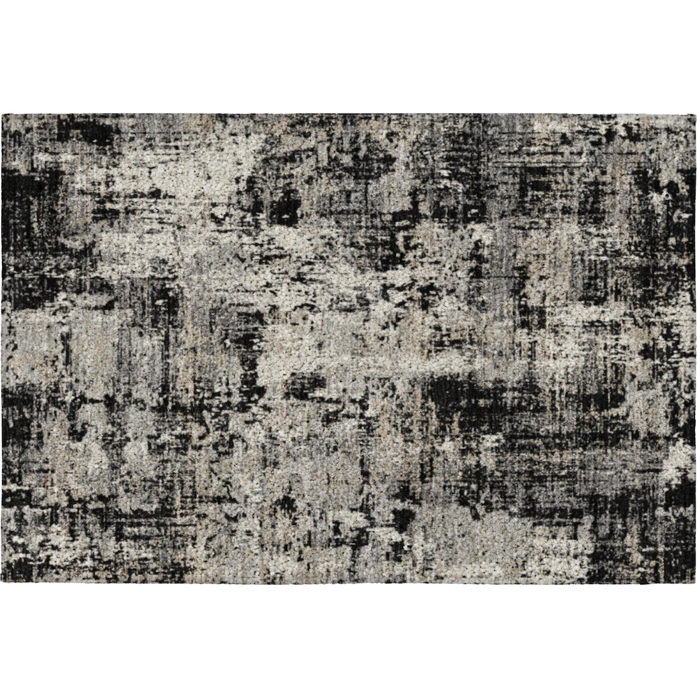 Luxury Washable Indoor/Outdoor Kochi Black 1'8" x 2'6" Rug. Picture 1
