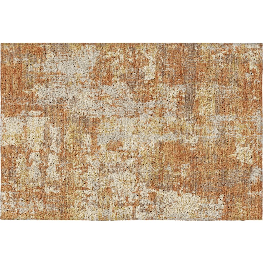 Luxury Washable Indoor/Outdoor Kochi Copper 1'8" x 2'6" Rug. Picture 1