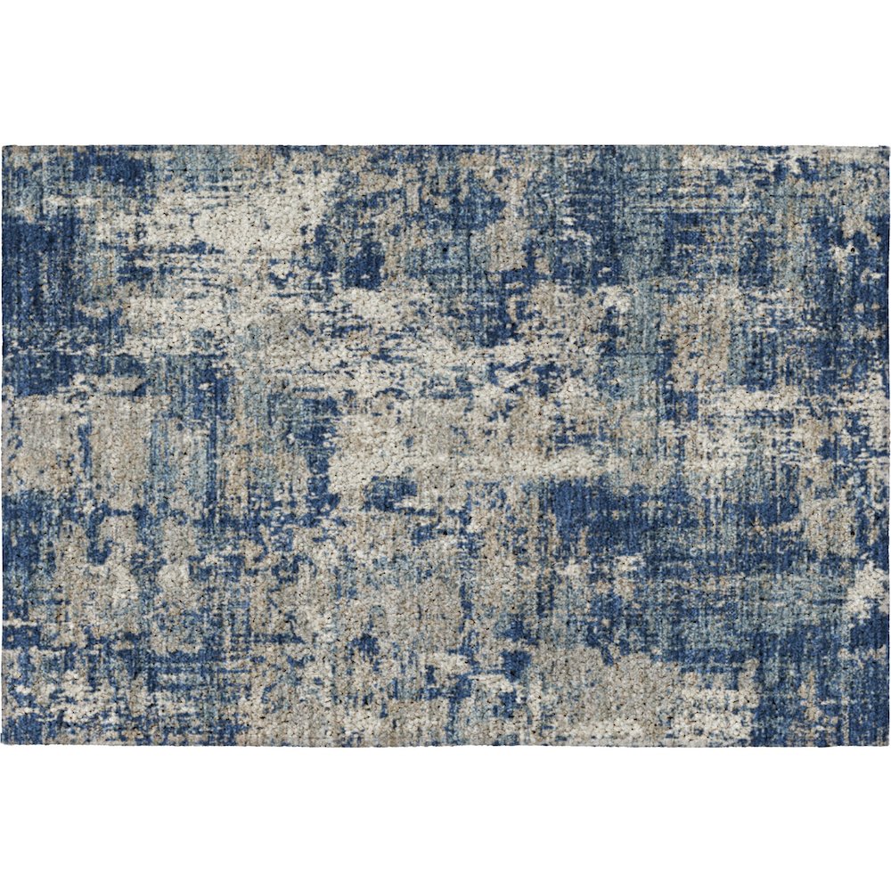Luxury Washable Indoor/Outdoor Kochi Navy 1'8" x 2'6" Rug. Picture 1
