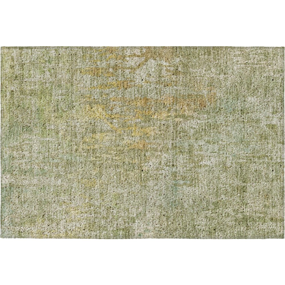Luxury Washable Indoor/Outdoor Kochi Sage 1'8" x 2'6" Rug. Picture 1