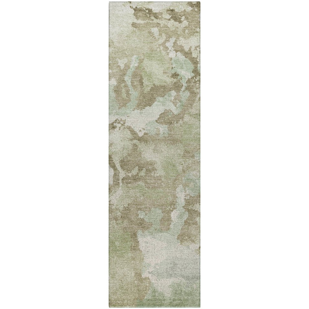 Luxury Washable Indoor/Outdoor Kochi Aloe 2'3" x 7'6" Runner Rug. Picture 1