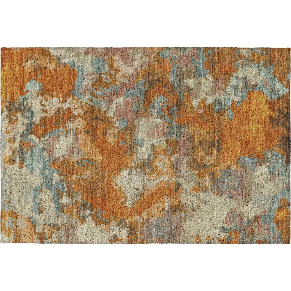 Luxury Washable Indoor/Outdoor Kochi Copper 1'8" x 2'6" Rug. Picture 1