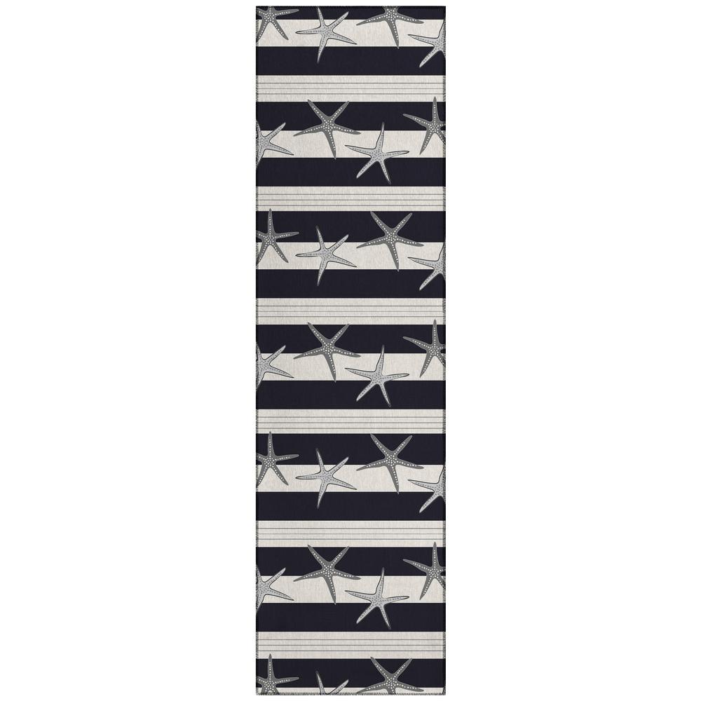Indoor/Outdoor Surfside ASR42 Midnight Washable 2'3" x 7'6" Runner Rug. Picture 1