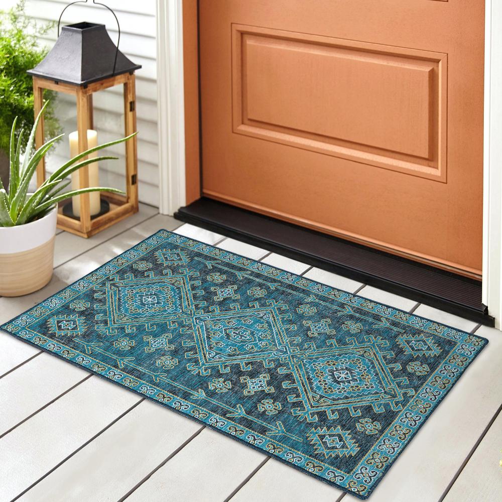 Brisbane BR2 Navy 1'8" x 2'6" Rug. Picture 2