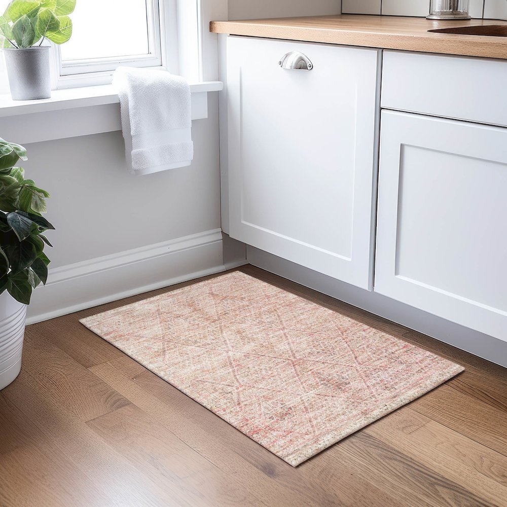Indoor/Outdoor Karaj Pink 1'8" x 2'6" Rug. Picture 5