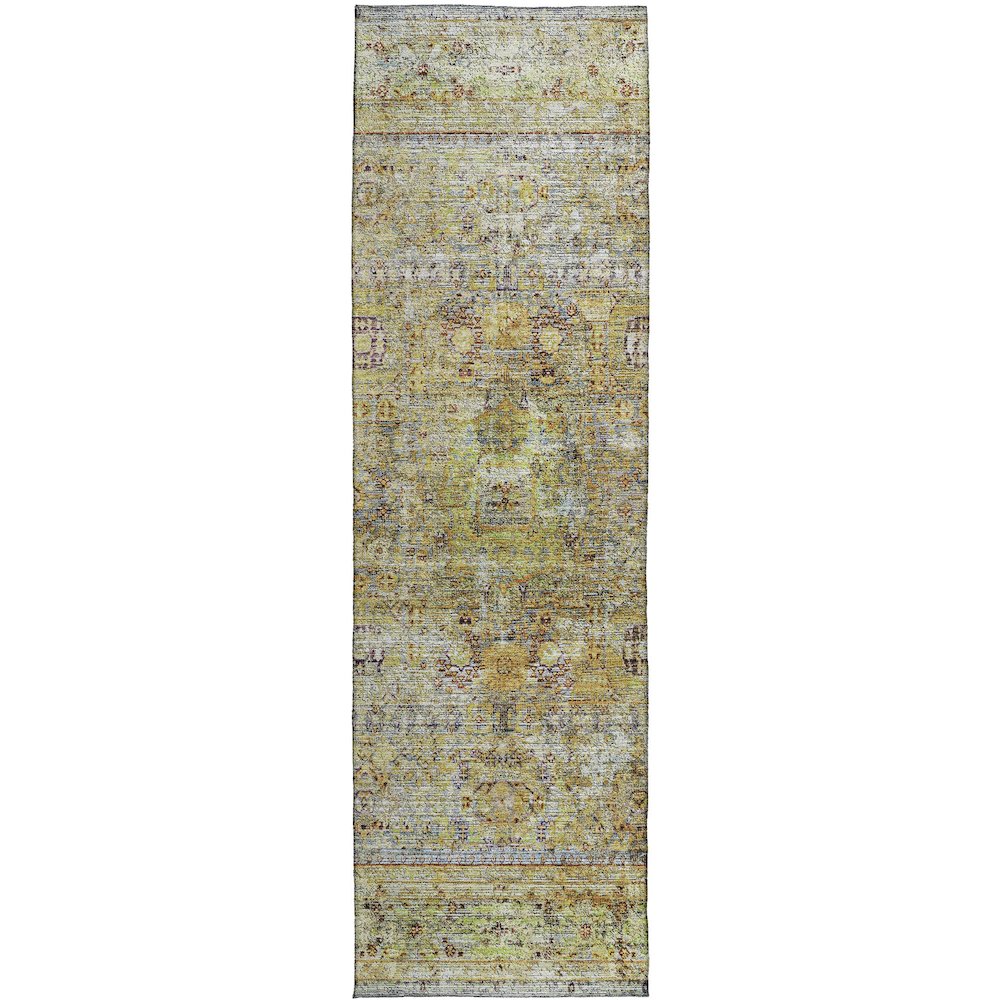 Indoor/Outdoor Karaj Aloe 2'3" x 7'6" Runner Rug. Picture 1