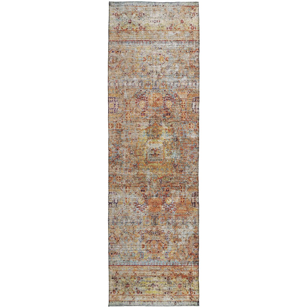 Indoor/Outdoor Karaj Coral 2'3" x 7'6" Runner Rug. Picture 1