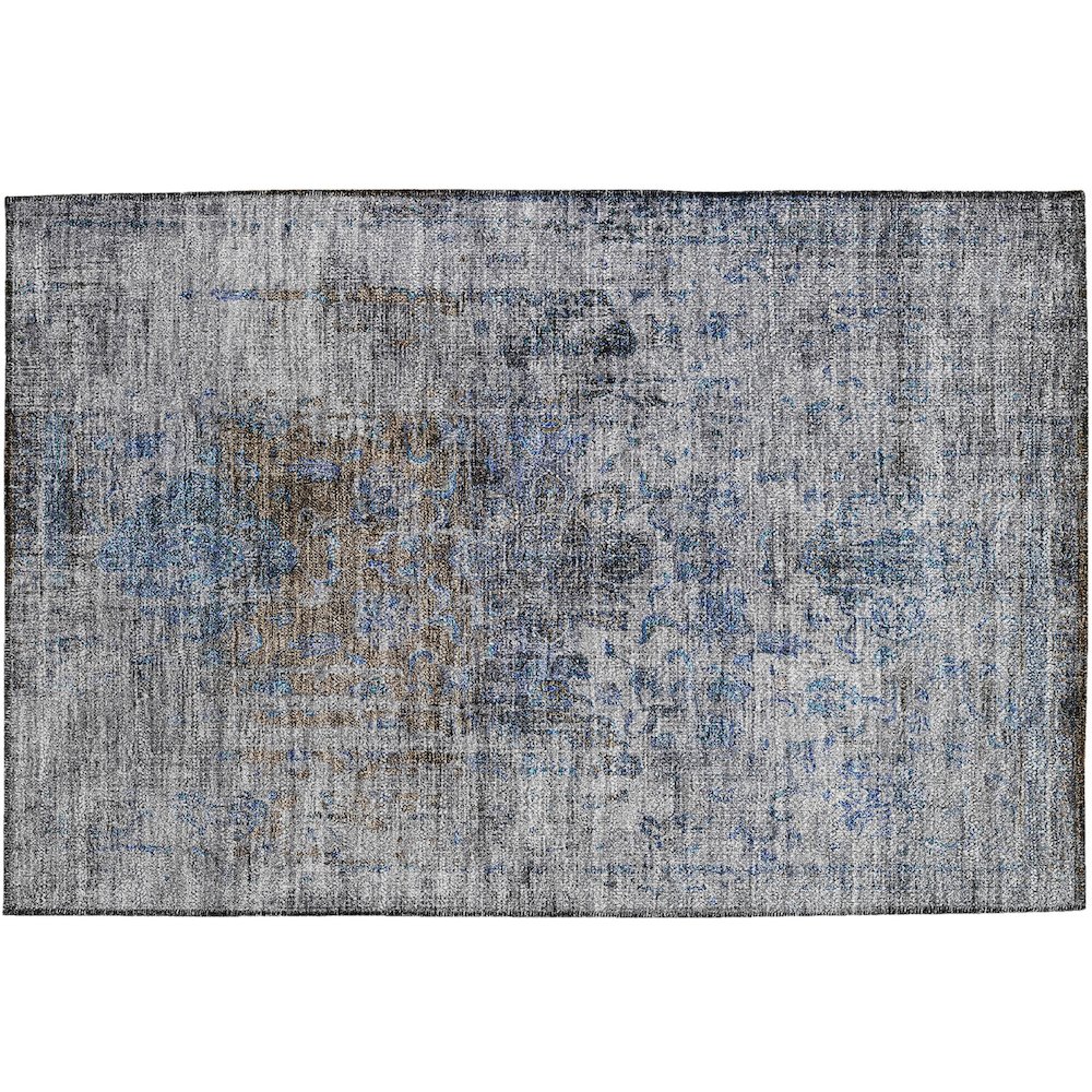Indoor/Outdoor Karaj Blue 1'8" x 2'6" Rug. Picture 1