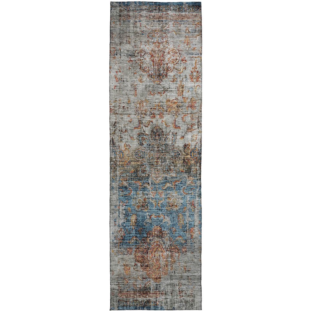 Indoor/Outdoor Karaj Copper 2'3" x 7'6" Runner Rug. Picture 1