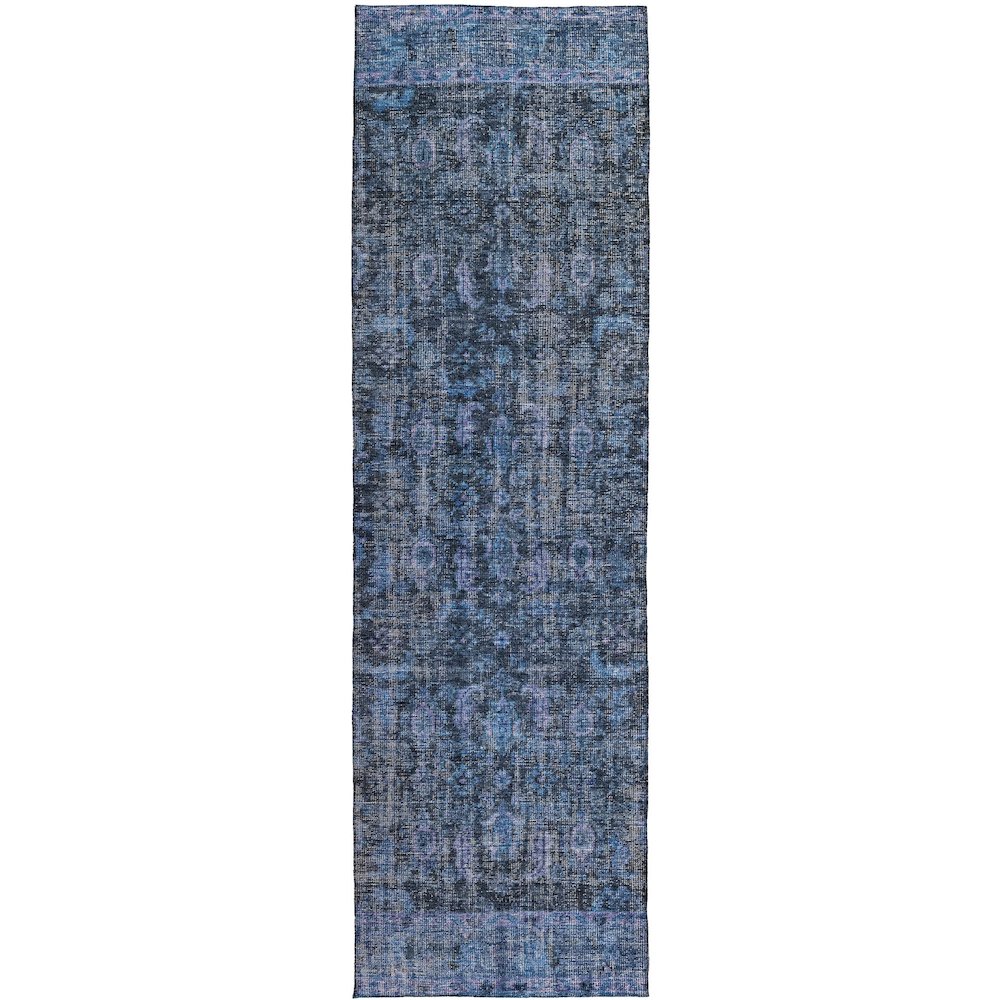 Indoor/Outdoor Karaj Blue 2'3" x 7'6" Runner Rug. Picture 1
