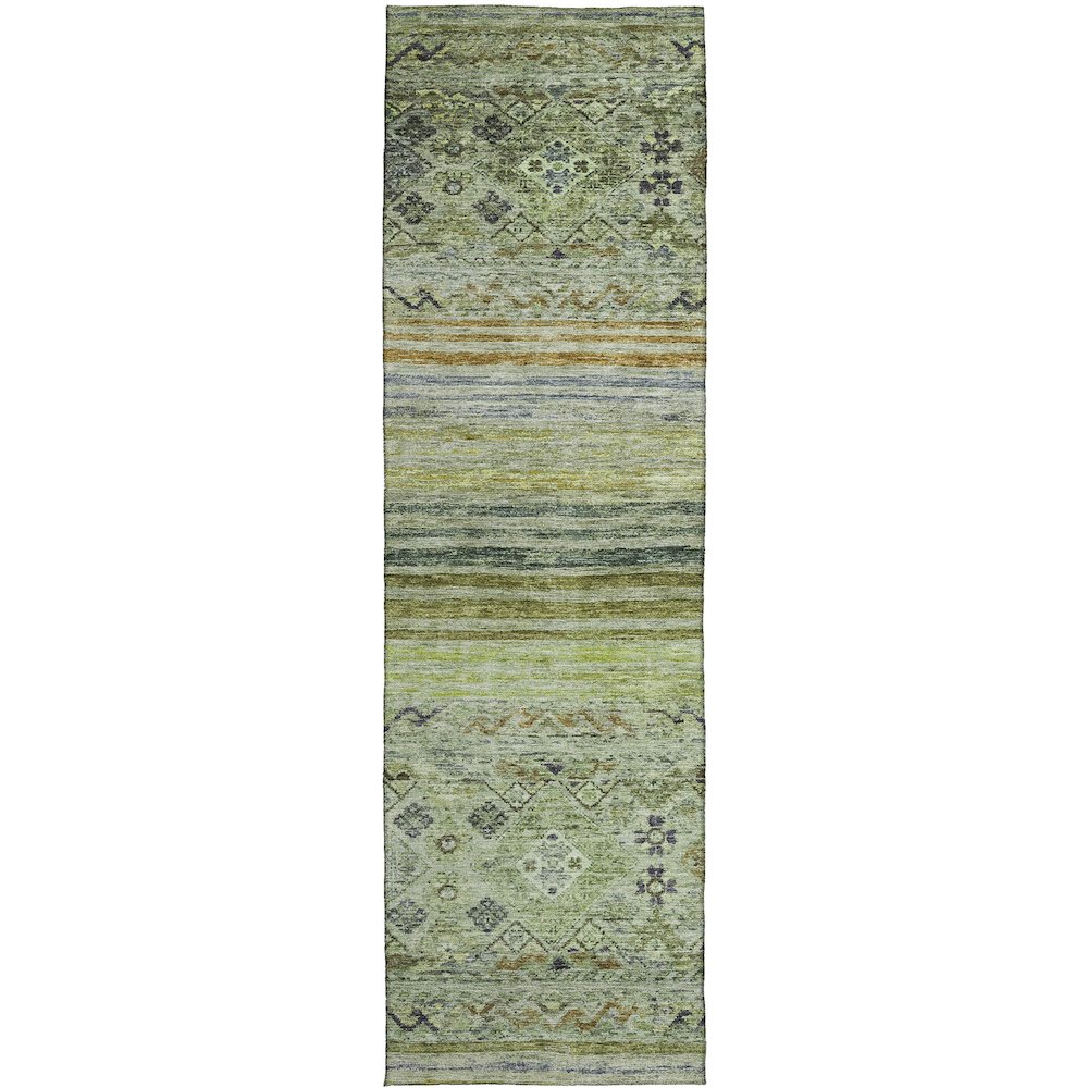 Indoor/Outdoor Karaj Aloe 2'3" x 7'6" Runner Rug. Picture 1