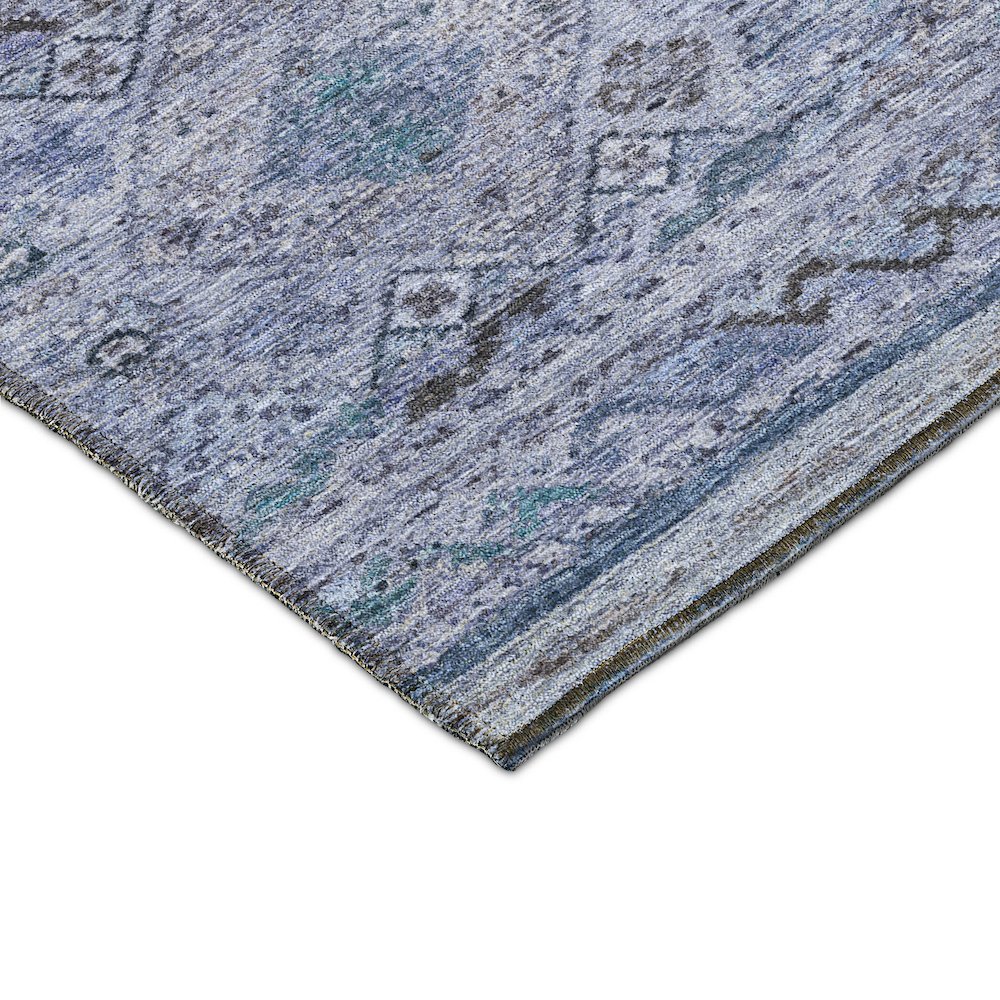 Indoor/Outdoor Karaj Blue 1'8" x 2'6" Rug. Picture 2