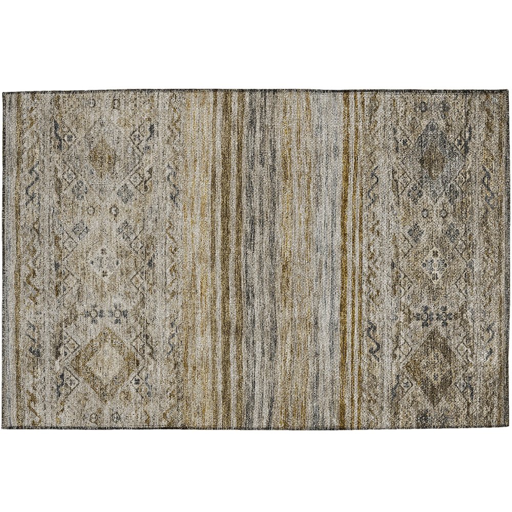 Indoor/Outdoor Karaj Brown 1'8" x 2'6" Rug. Picture 1
