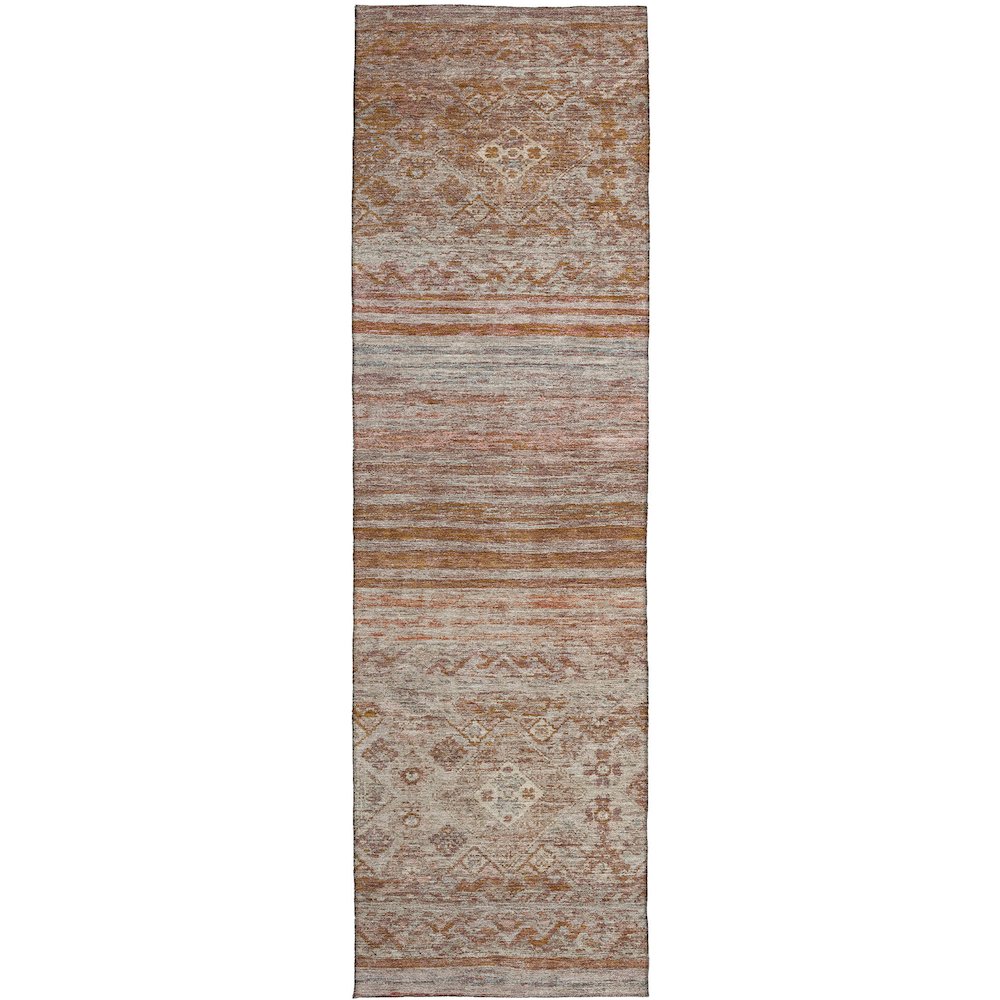 Indoor/Outdoor Karaj Copper 2'3" x 7'6" Runner Rug. Picture 1
