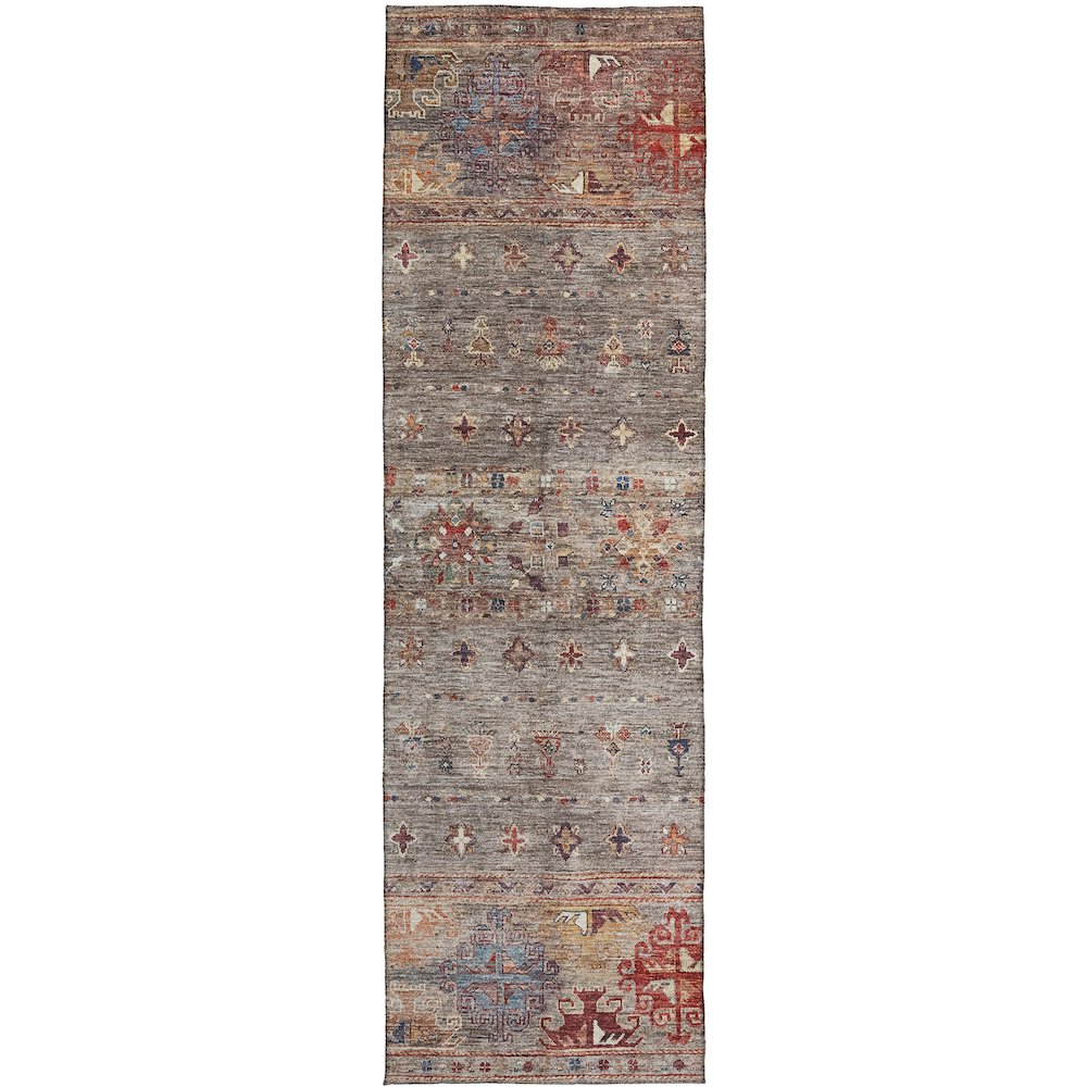 Indoor/Outdoor Karaj Gray 2'3" x 7'6" Runner Rug. Picture 1