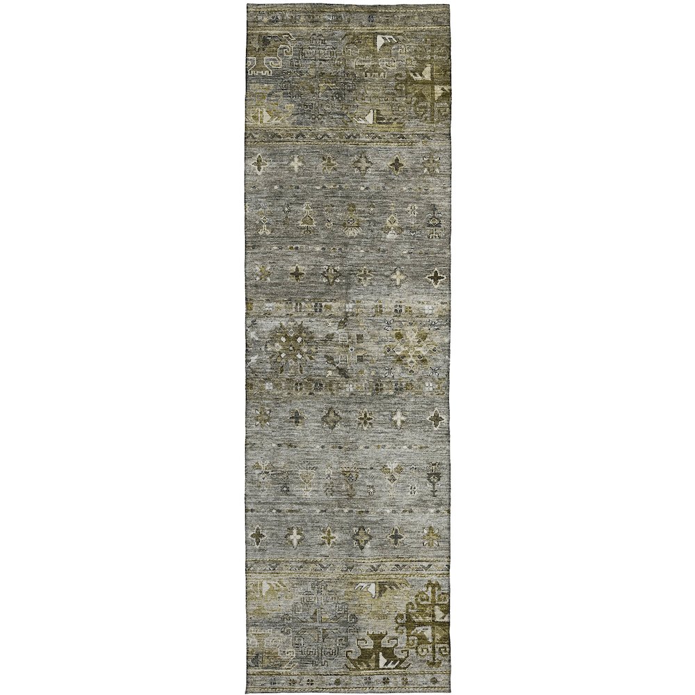 Indoor/Outdoor Karaj Pewter 2'3" x 7'6" Runner Rug. Picture 1