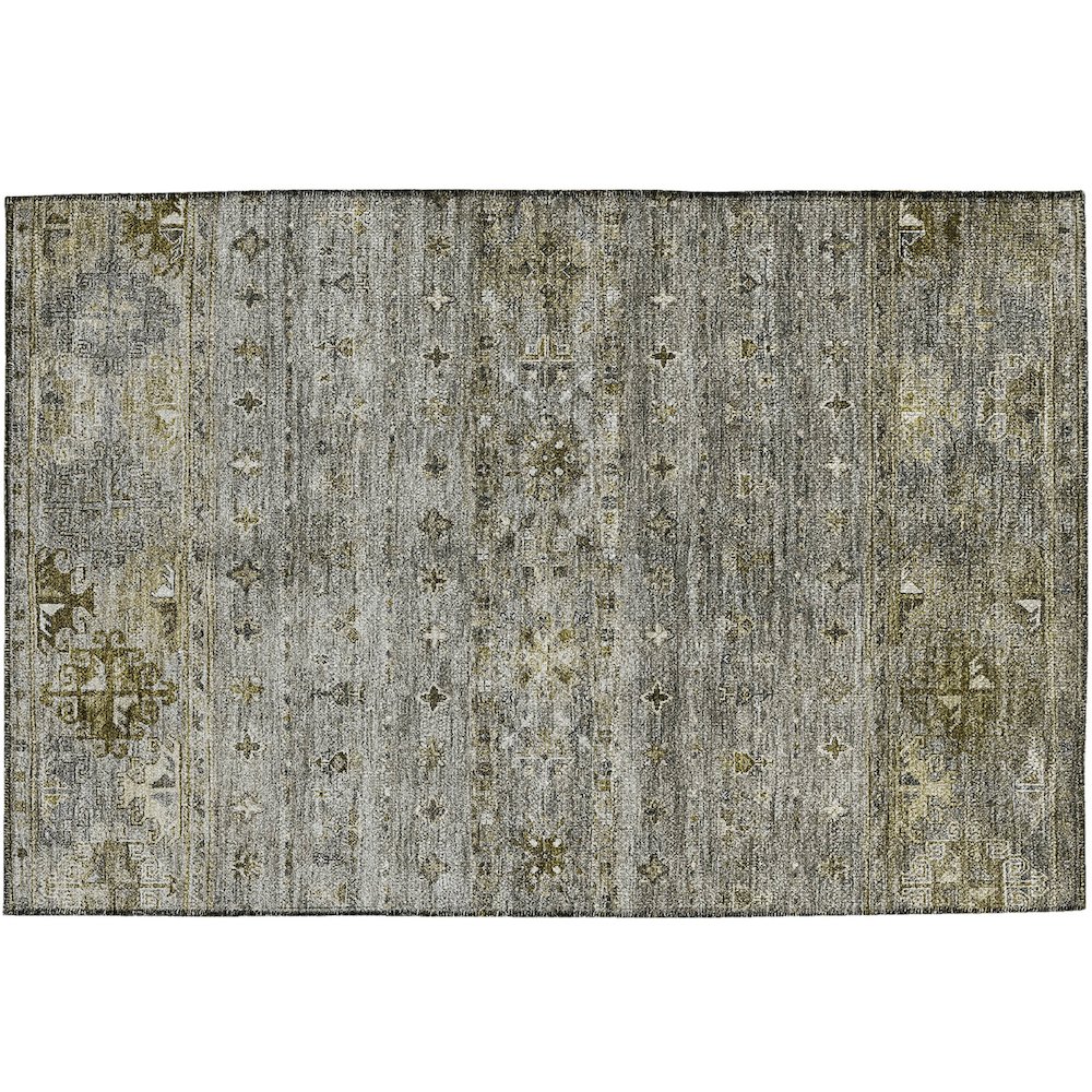 Indoor/Outdoor Karaj Pewter 1'8" x 2'6" Rug. Picture 1