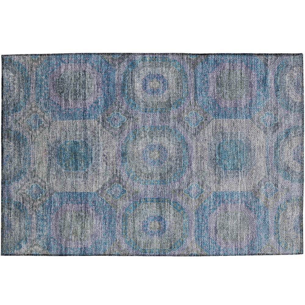 Indoor/Outdoor Karaj Blue 1'8" x 2'6" Rug. Picture 1