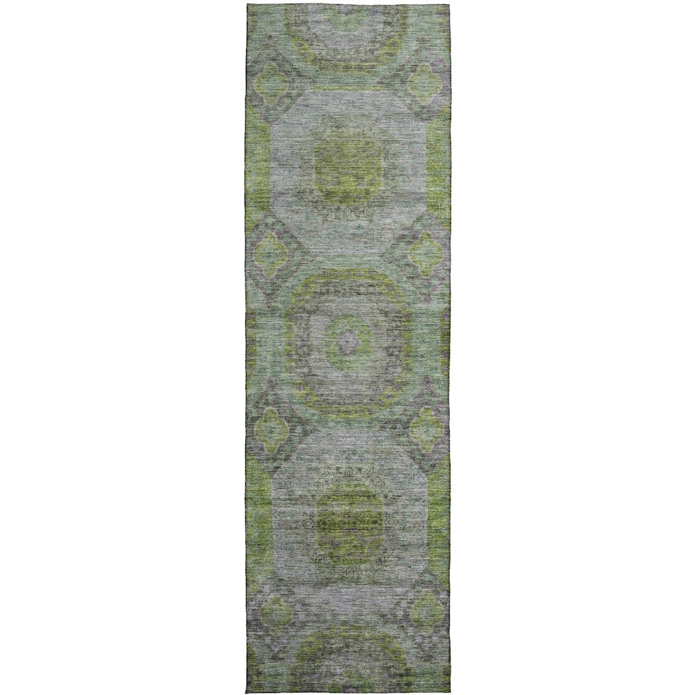 Indoor/Outdoor Karaj Olive 2'3" x 7'6" Runner Rug. Picture 1