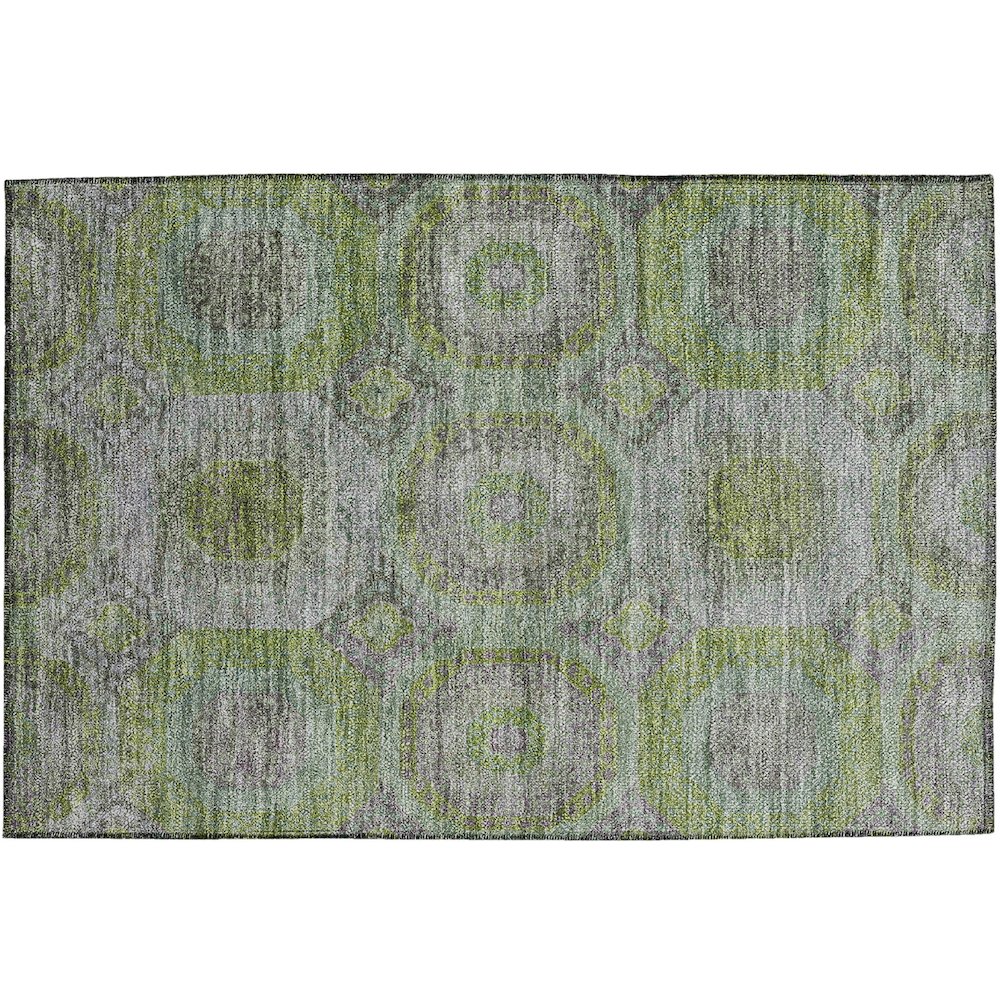 Indoor/Outdoor Karaj Olive 1'8" x 2'6" Rug. Picture 1