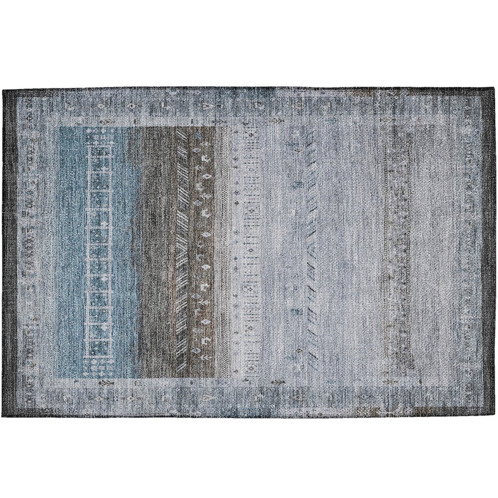 Indoor/Outdoor Karaj Blue 1'8" x 2'6" Rug. Picture 1