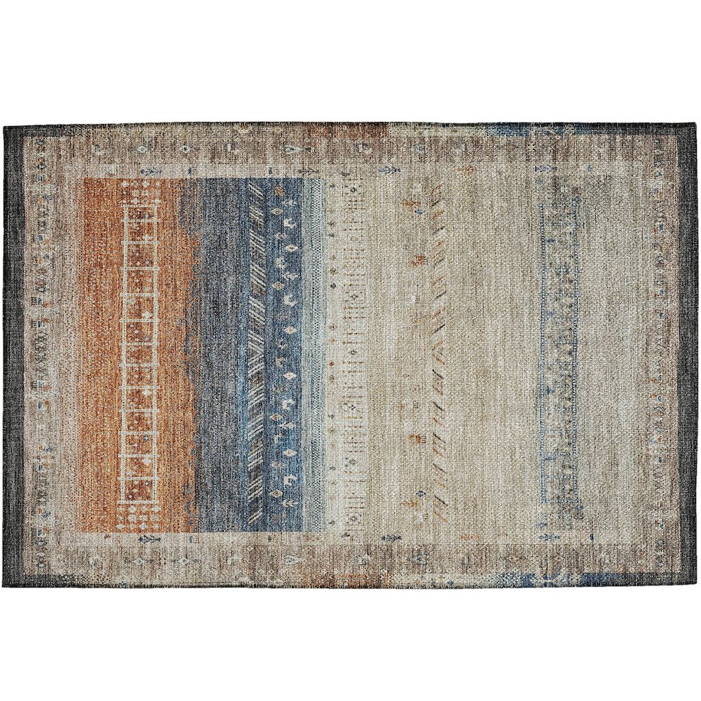 Indoor/Outdoor Karaj Brown 1'8" x 2'6" Rug. Picture 1