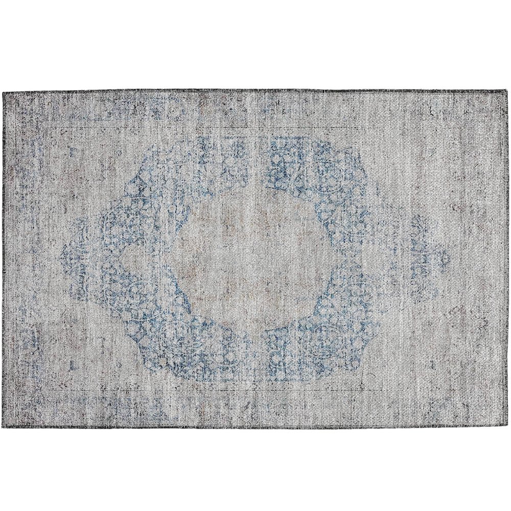 Indoor/Outdoor Karaj Blue 1'8" x 2'6" Rug. Picture 1