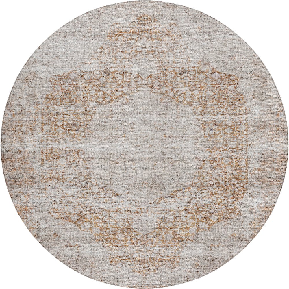 Indoor/Outdoor Karaj Copper 8' x 8' Round Rug. Picture 1