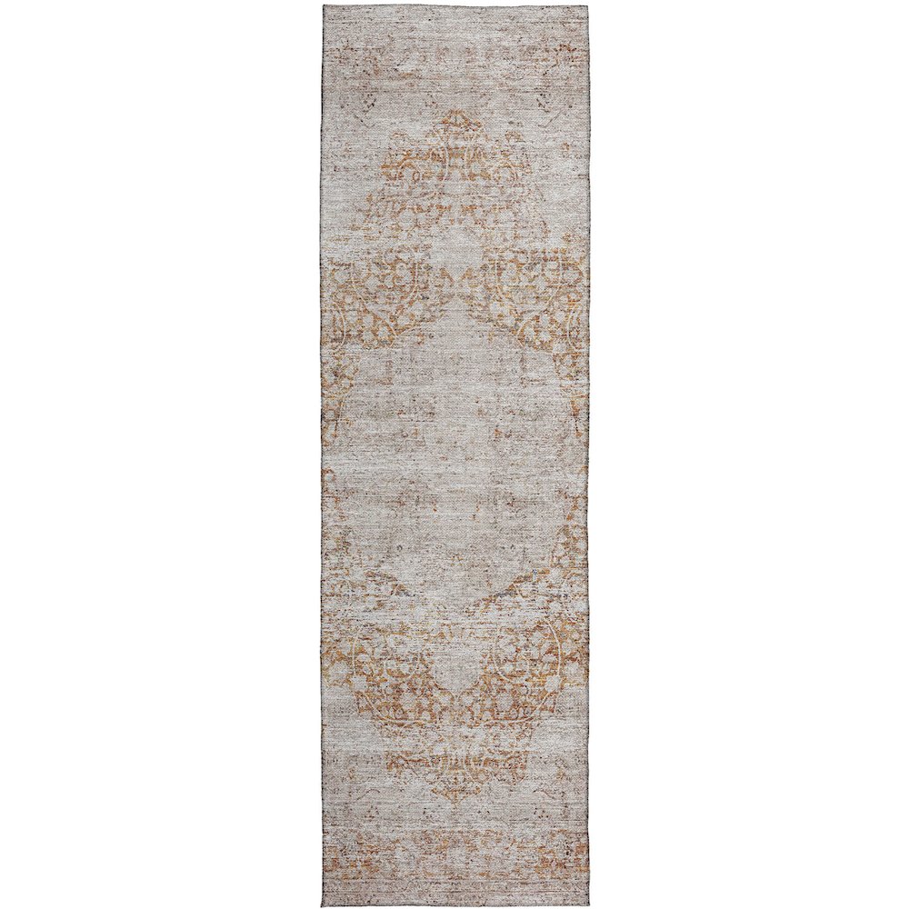 Indoor/Outdoor Karaj Copper 2'3" x 7'6" Runner Rug. Picture 1