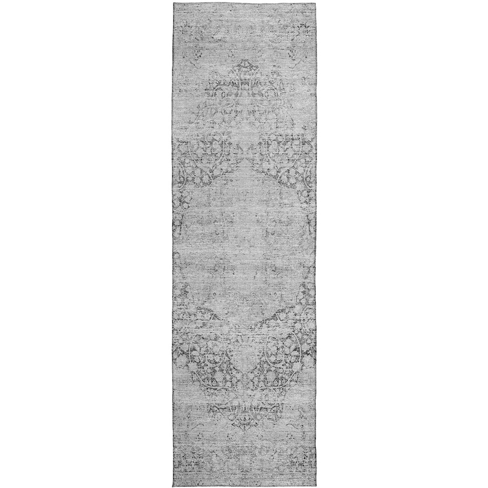 Indoor/Outdoor Karaj Gray 2'3" x 7'6" Runner Rug. Picture 1