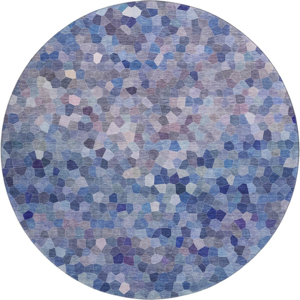 Luxury Washable Indoor/Outdoor Kaleidoscope KL1 Blue 8' x 8'. Picture 1