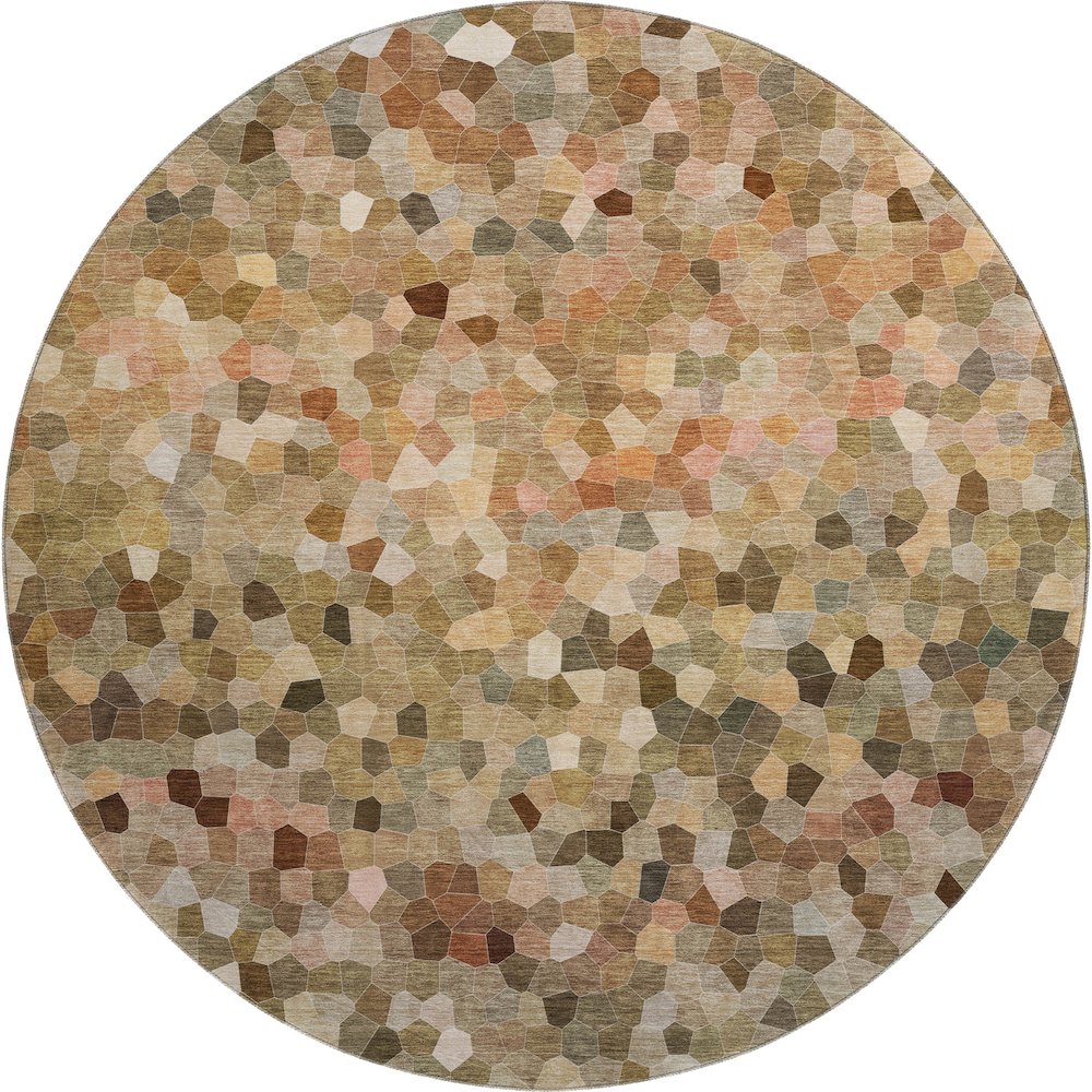 Luxury Washable Indoor/Outdoor Kaleidoscope KL1 Orange 8' x 8'. Picture 1