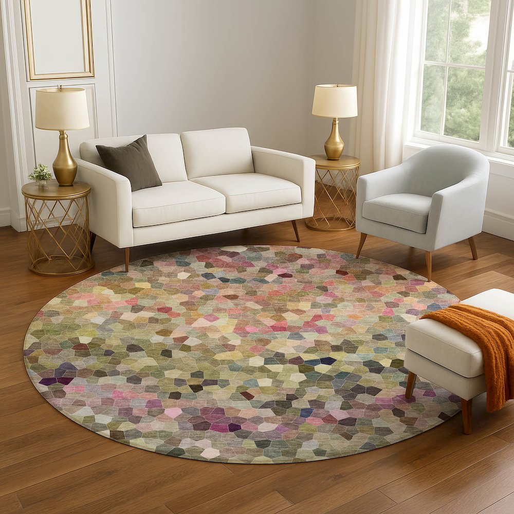 Luxury Washable Indoor/Outdoor Kaleidoscope KL1 Multi 8' x 8'. Picture 5