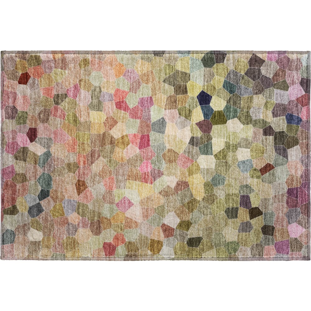 Luxury Washable Indoor/Outdoor Kaleidoscope KL1 Multi 1'8" x 2'6" Rug. Picture 1