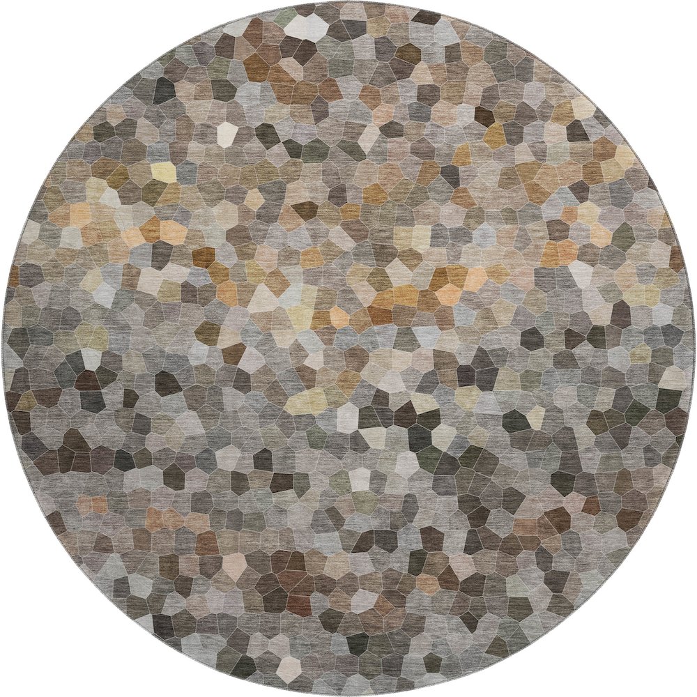 Luxury Washable Indoor/Outdoor Kaleidoscope KL1 Gray 8' x 8'. Picture 1