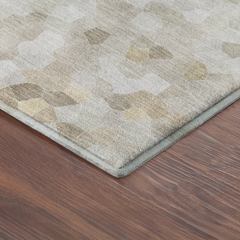 Luxury Washable Indoor/Outdoor Kaleidoscope KL1 Ivory 1'8" x 2'6" Rug. Picture 2
