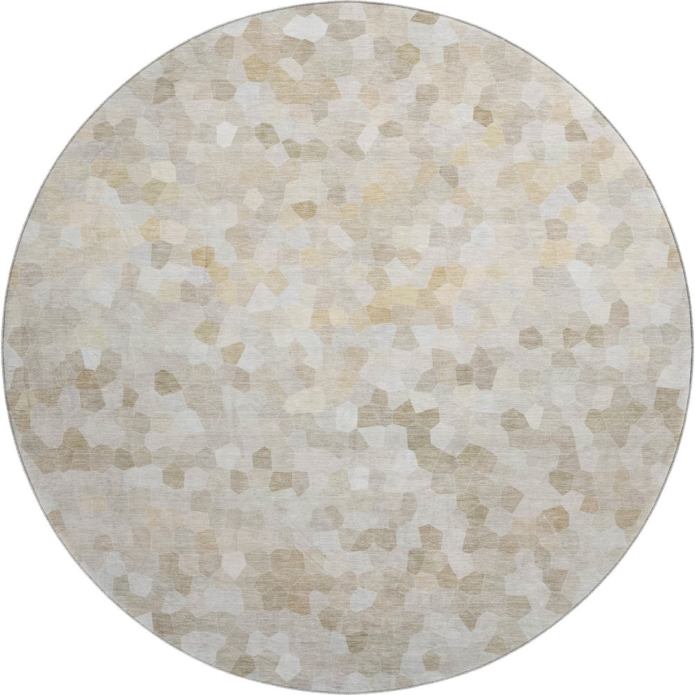 Luxury Washable Indoor/Outdoor Kaleidoscope KL1 Ivory 8' x 8'. Picture 1