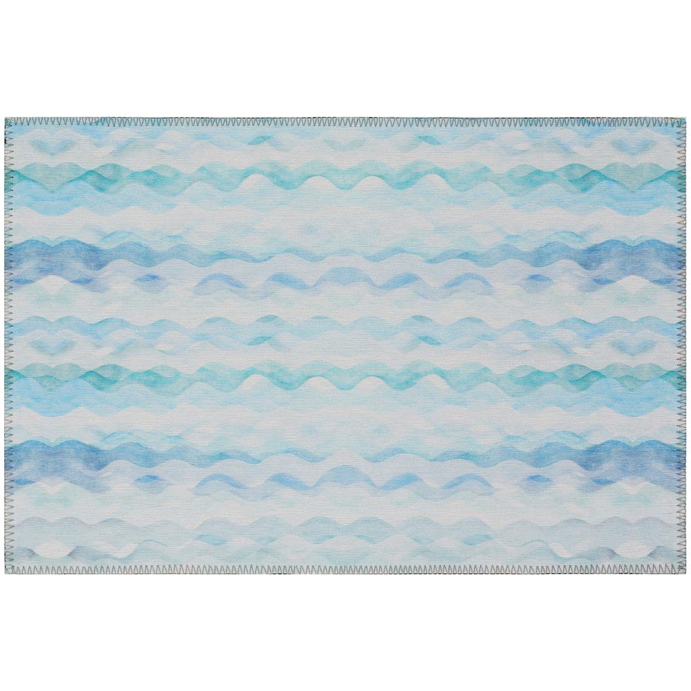 Indoor/Outdoor Surfside ASR46 Blue Washable 1'8" x 2'6" Rug. Picture 1