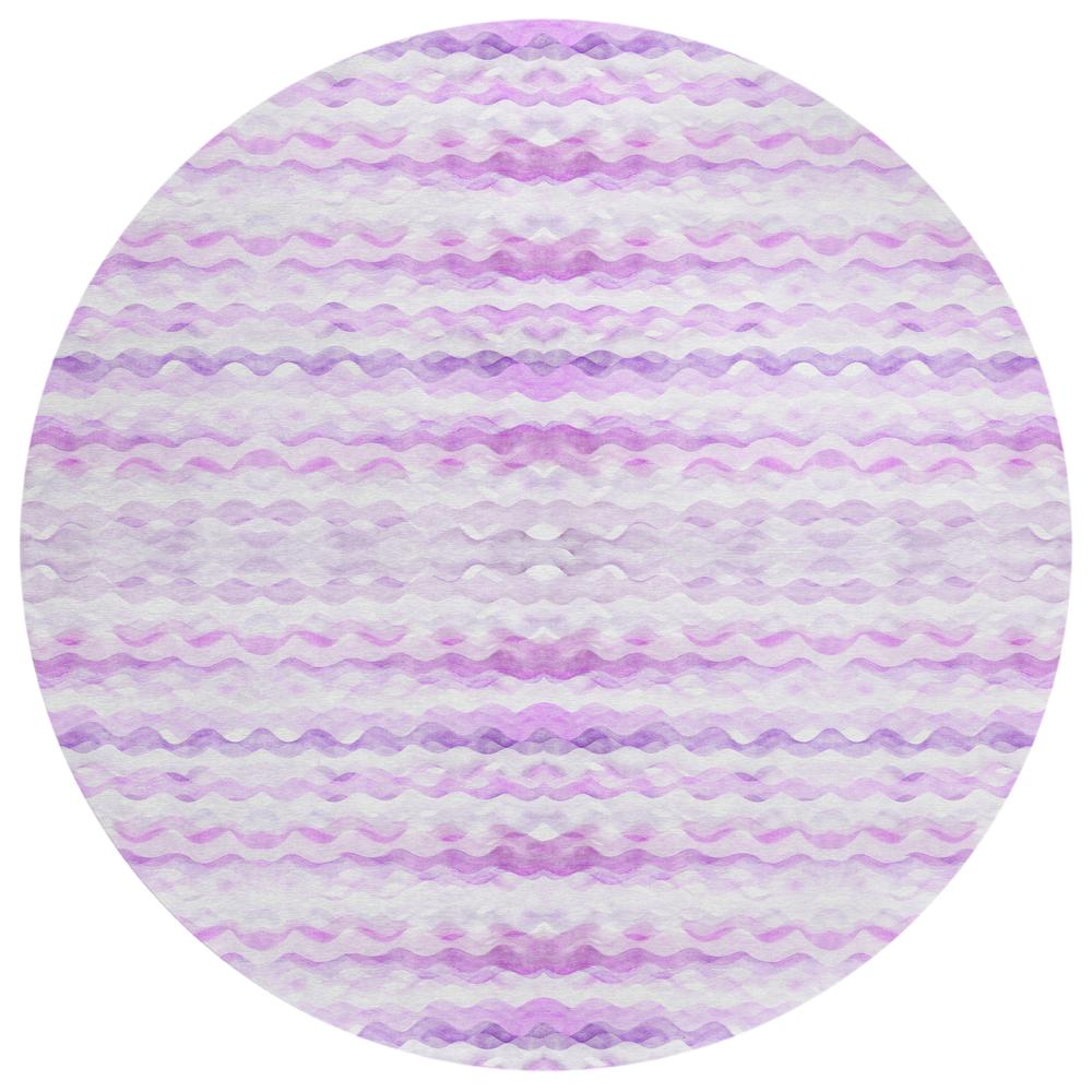 Indoor/Outdoor Surfside ASR46 Purple Washable 8' x 8' Round Rug. Picture 1