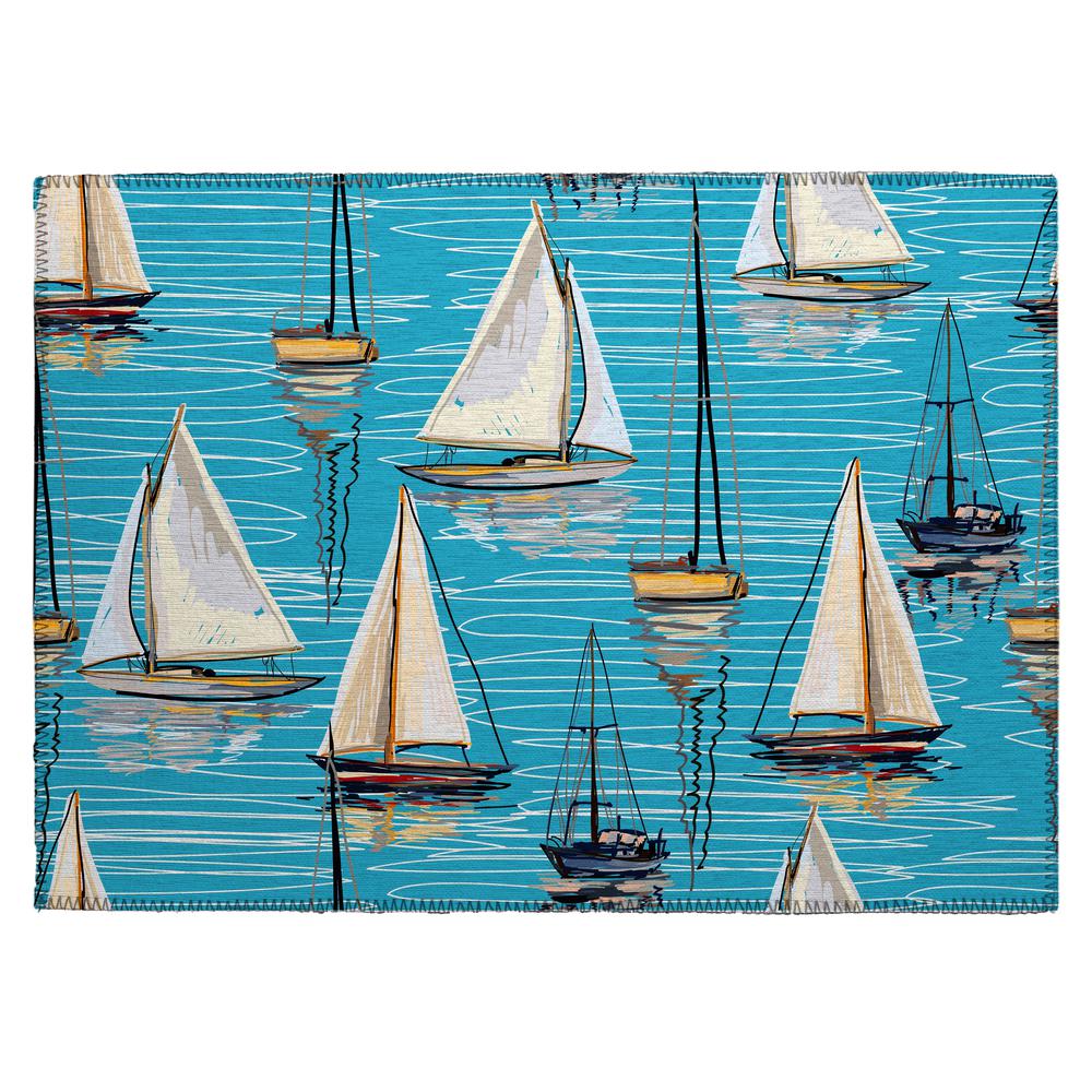 Indoor/Outdoor Harpswell AHP38 Seaglass Washable 1'8" x 2'6" Rug. Picture 1
