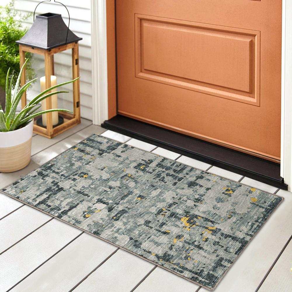 Brisbane BR5 Gold 1'8" x 2'6" Rug. Picture 2